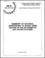 Summary of National Approaches to Short Term SDHW Systems Testing