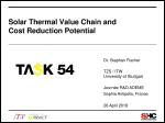 Solar Thermal Value Chain and Cost Reduction Potential