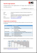 Categorization and applications of large solar heating and cooling systems