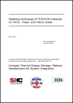 Modeling techniques of TCM/PCM-materials on micro-, meso- and macro scales