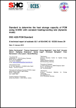 Standard to determine the heat storage capacity of PCM using hf-DSC with constant heating/cooling rate (dynamic mode)