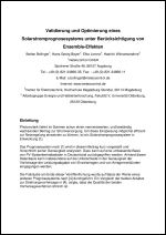 Validierung und Optimierung eines Solarstromprognosesystems unter Berücksichtigung von Ensemble-Effekten